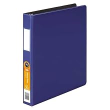 Wilson Jones Heavy Duty D-Ring Binder, 1 Inch Capacity, Letter Size, Dark Blue (W384-14BLPP)