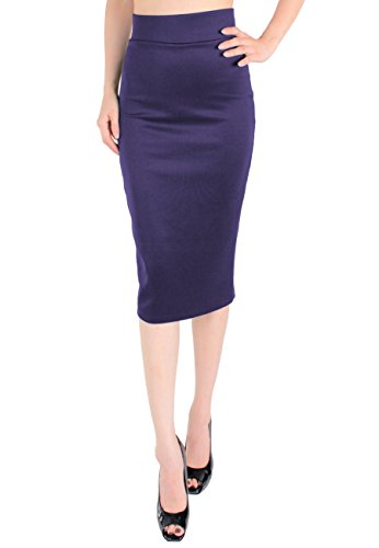 LeggingsQueen High Waist Stretch Basic Pencil Skirt