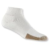 Thorlo Thick Cushion Mini-Crew Tennis Socks with THORiLONi - White/Tan - TMX