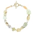 Citrine, Aquamarine, Topaz, and New Jade Bracelet with Sterling Silver Accents, 7 1/4" Length, #8044
