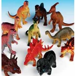 Dozen Jumbo Dinosaurs up to 6 inches long by Toy Connections