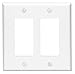 Leviton 80609-W 2-Decora/Gfci Midway Size Wall Plate, 2 Gang, 4.88 In L X 4.94 In W 0.255 In T, Smooth White