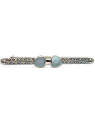 Mydreamsilver Mother of Pearl, Marcasite .925 Sterling Silver Brooch
