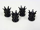 HOT RAT ROD CROWN WHEEL BILLET VALVE STEM CAP BLACK