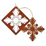 Hawaiian Quilted Wood Christmas Ornaments / Kukui Nut