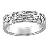 14K White Gold Diamond Bridal Anniversary Band Ring