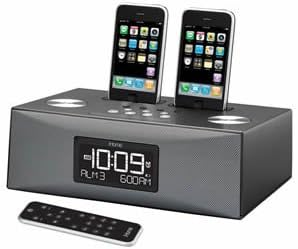 Dual Dock Triple Alarm Clock Radio