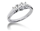 0.74CTW Trellis Three Stone Princess Cut Diamond Ring in Platinum