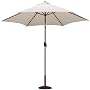TropiLight 9-Foot Bronze Aluminum Lighted Canvas Market Umbrella