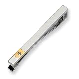 Chisel 24K Gold, Diamond and Polished Stainless Steel Tie Bar