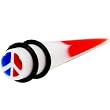 00 Gauge Acrylic American Peace Sign Taper