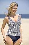 Glamour Navy Two Piece Tankini Swimsuit by Christina - Plus Size Swimwear Plus Size Swimsuit