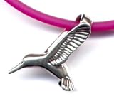15 Fuschia Hummingbird Necklace Sterling Silver Jewelry Gift Boxed