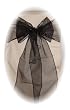 10 Sheer Organza Sashes - Chair Cover Decor - Wedding/Shower/Party Sash - Black