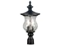 Kenroy Home 80533ORB Gregorian Two-Light Medium Post Lantern with 7-Inch Seeded Hammered Glass Shade