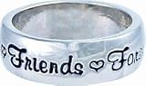 Friends Forever, Ring Size 7 Silver Plated and Engraved with Words to Inspire