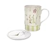 Portmeirion Laura Stoddard Up the Garden Path Mug (Artic) & Coaster Set 12 oz.