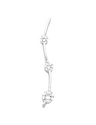 14K White Gold Three-Stone Diamond Pendant - 0.75 Ct. Total Weight -- LIFETIME WARRANTY
