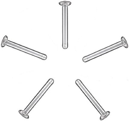 5 Pack Nose Bone/Ring Retainer 18 Gauge Clear Nose/Nostril Retainers by Hide Your Piercings (TM)