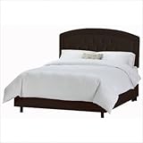 IMAGE OF Tufted Arch Bed in Shantung Black Size: Queen