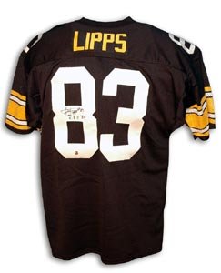 Louis Lipps Signed Pittsburgh Steelers Black Throwback Jersey
