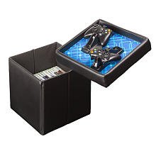 Arsenal Folding Gaming Storage Ottoman - Black