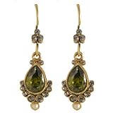 Lee Angel Gold Green Crystal Earring