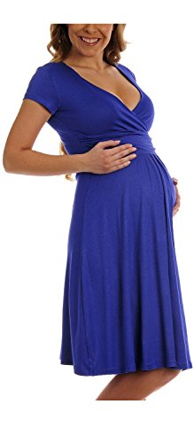 TINYHI Women's Knee Length Short Sleeve Jersey Skater Summer Dress