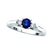 3 Diamond Ring 0.08 ct. with 2/3 ct. Sapphire in Sterling Silver