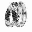 14kt White Gold Black and White Diamond Hoop Earrings