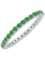 Emerald Eternity Bangle 14K White Gold - 10.00 CT TGW