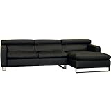 Tarran Leather 2-pcs Sofa Set In Black