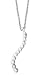 14K White Gold Curve-Shaped Designer Hand-Crafted Pendant, Enhanced with Bezel Set Diamonds, Sliding on a 16'' Cable-Chain Necklace.(GH-Color, SI-Clarity, c.t.t.w. 0.25CT)