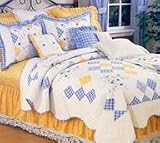 Blue Toile King Quilt (100 x 90)