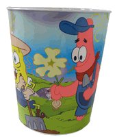 Nickelodeon SpongeBob Waste Bin Basket - Durable tin bin container