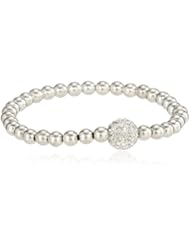 Very Me White Diamond Color Crystal with Silver Beads Bracelet