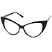 zeroUV Retro High Sitting Temples Clear Lens Exaggerated Cat Eye Glasses 55mm
