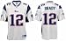 Tom Brady Jersey: Reebok White Replica #12 New England Patriots Jersey - Small