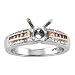 Jewelry : Ladies Pave Engagement Ring with Channel Set Round Pink Diamonds and Pink Gold Accent Diamond .27cttw