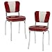 V-Back Diner Chair - Set of 2 (Red)