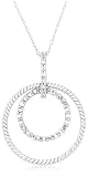 10k Choice of White or Yellow Gold Diamond Double Circle Pendant (1/4 cttw, I-J Color, I2-I3 Clarity)