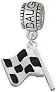 Checkered Race Flag Daughter Charm Bead