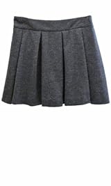 INVERTED PLEAT SKIRT CHARCOAL
