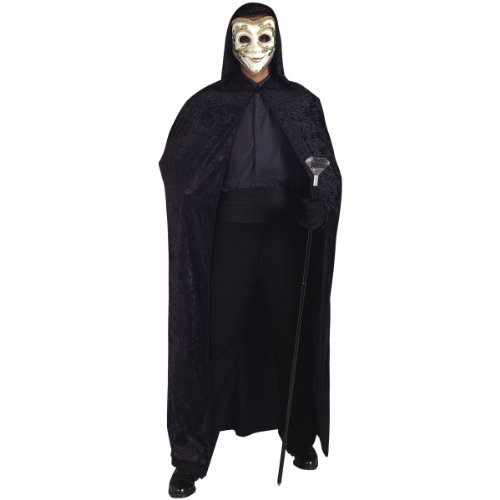 Black Velvet Hooded Cape - Standard