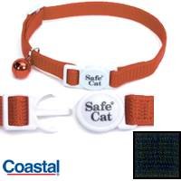 Coastal Pet Products Safe Cat Black Adjustable Nylon Breakaway Collar with Bell for Cats