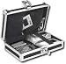 Vaultz Locking Gadget Box, 5.5 Height x 8.25 Width x 2.25 Depth Inches, Black with Chrome Accents (VZ01378)