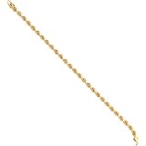 10-karat-gold 3.5mm Diamond Cut Rope Chain Bracelet 9