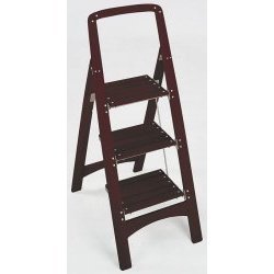WOOD 3- STEP STEPSTOOL (Mahogany) (44H x 18.25W x 25.38D) by Stacks and Stacks