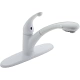 Buy Delta 470-WH-DST Signature Single Handle Pull-Out Kitchen Faucet, White by Delta
