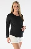 Long Sleeve Maternity Top Shirt Medium Black